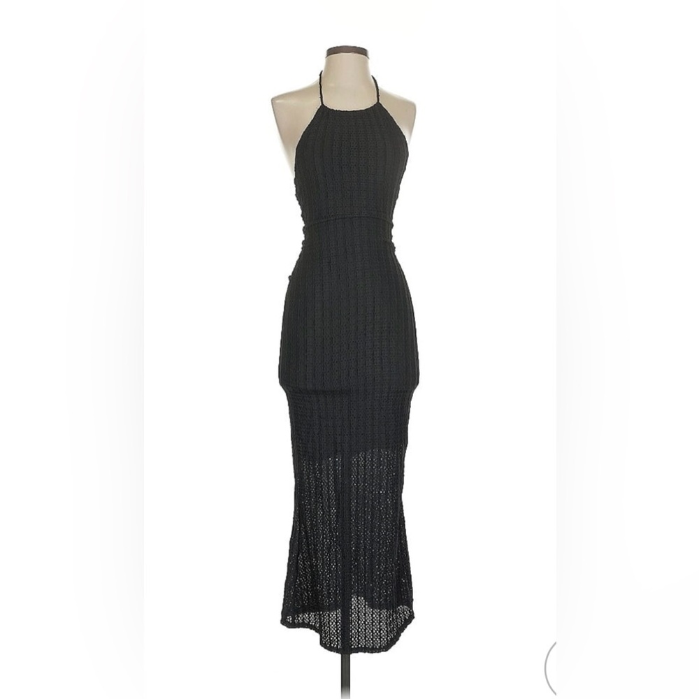Jessica Simpson Black Halter Midi Dress